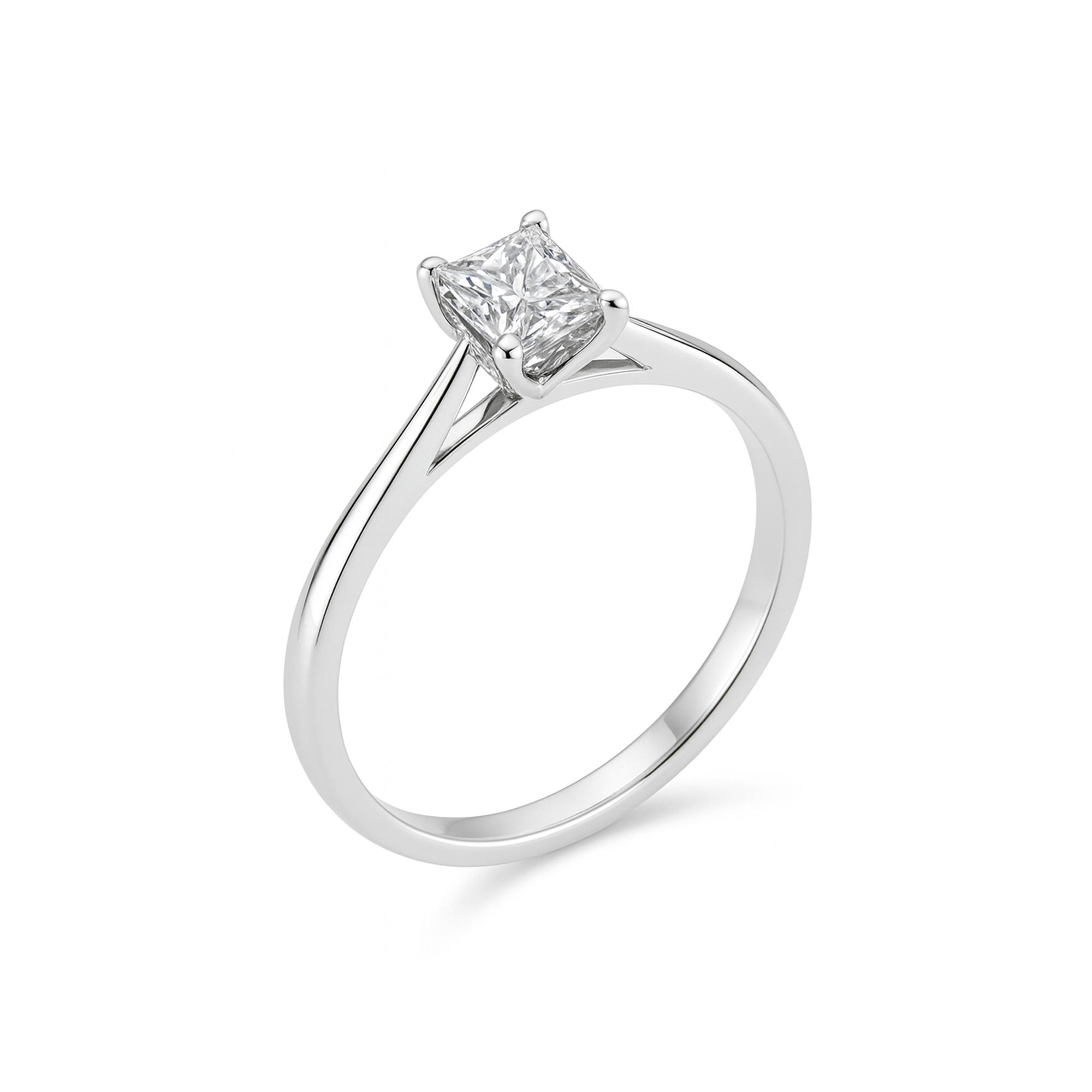 0.50 Carat Princess Lab Diamond Ring