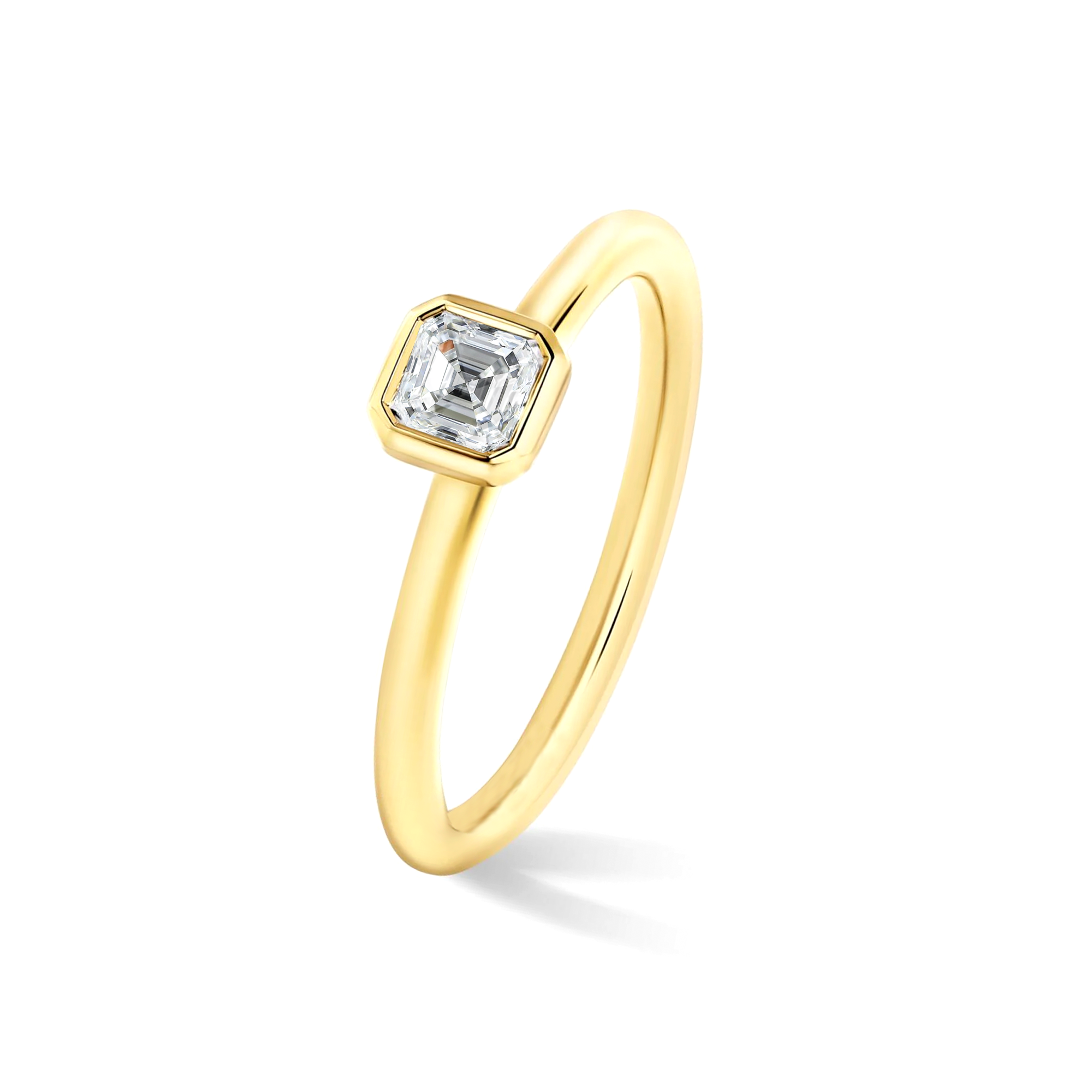 0.50 carat Asscher lab diamond ring