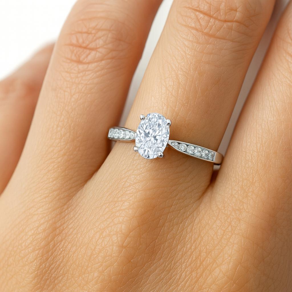 0.50 carat Oval Lab Diamond engagement ring Dubai