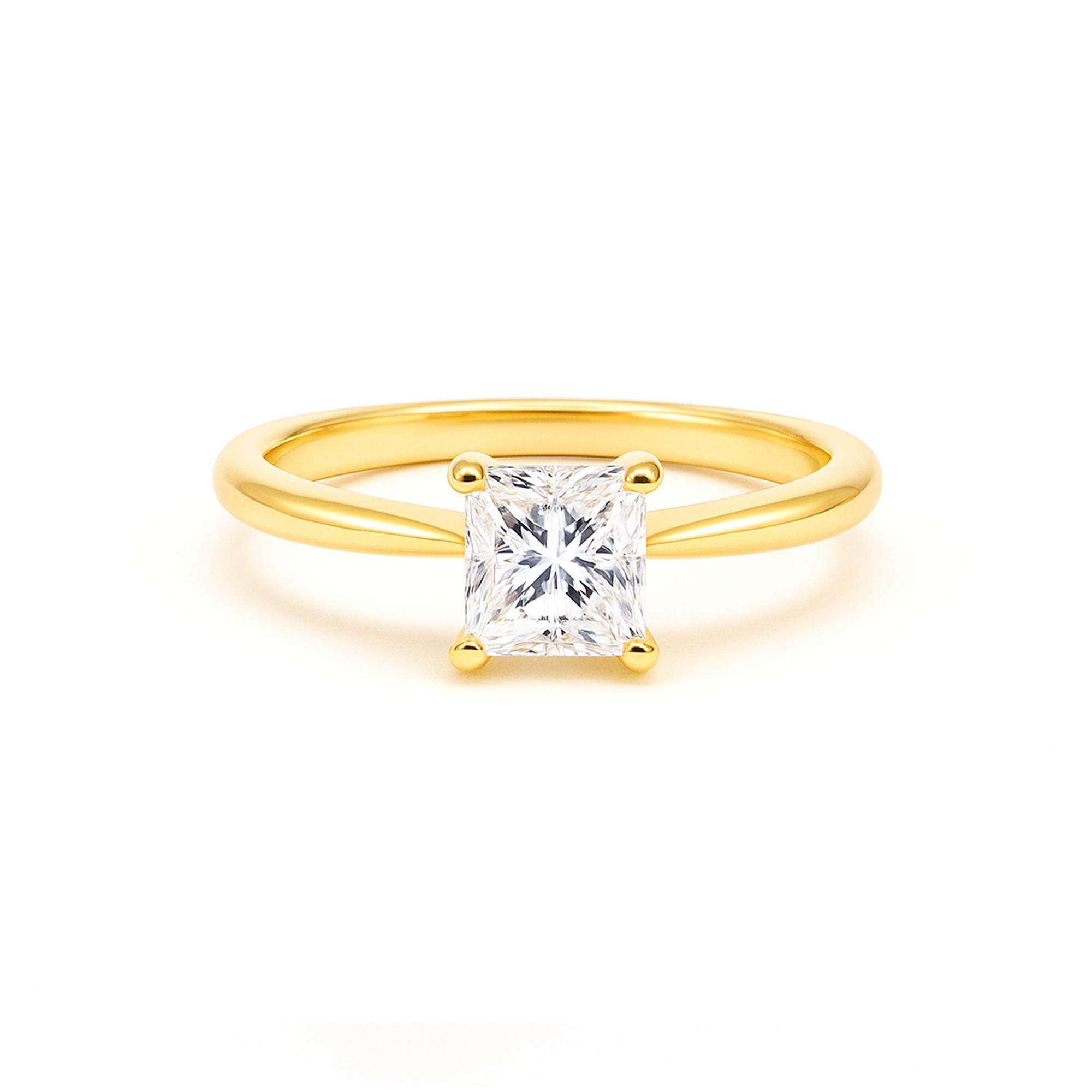 Princess lab diamond ring
