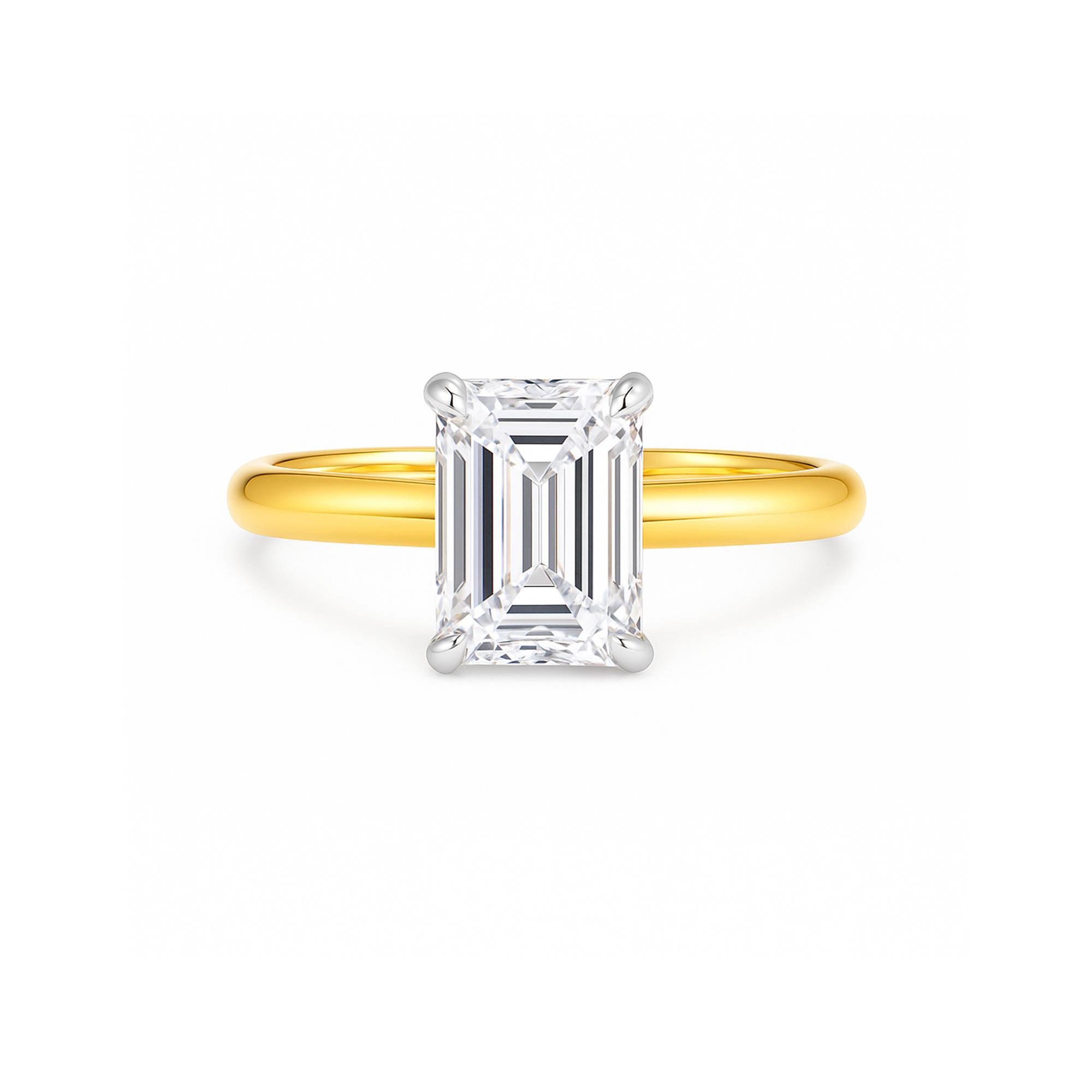 3 carat Emerald Shaped lab diamond ring Dubai