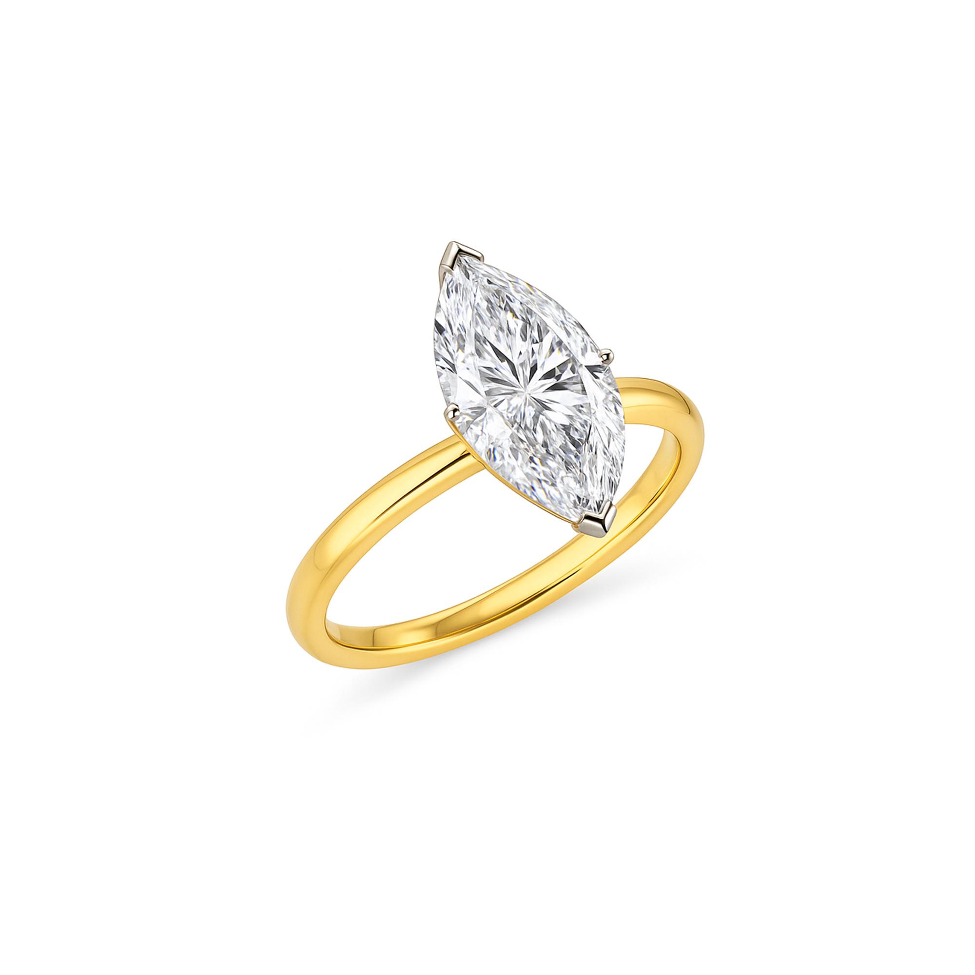 3 carat Marquise lab diamond ring