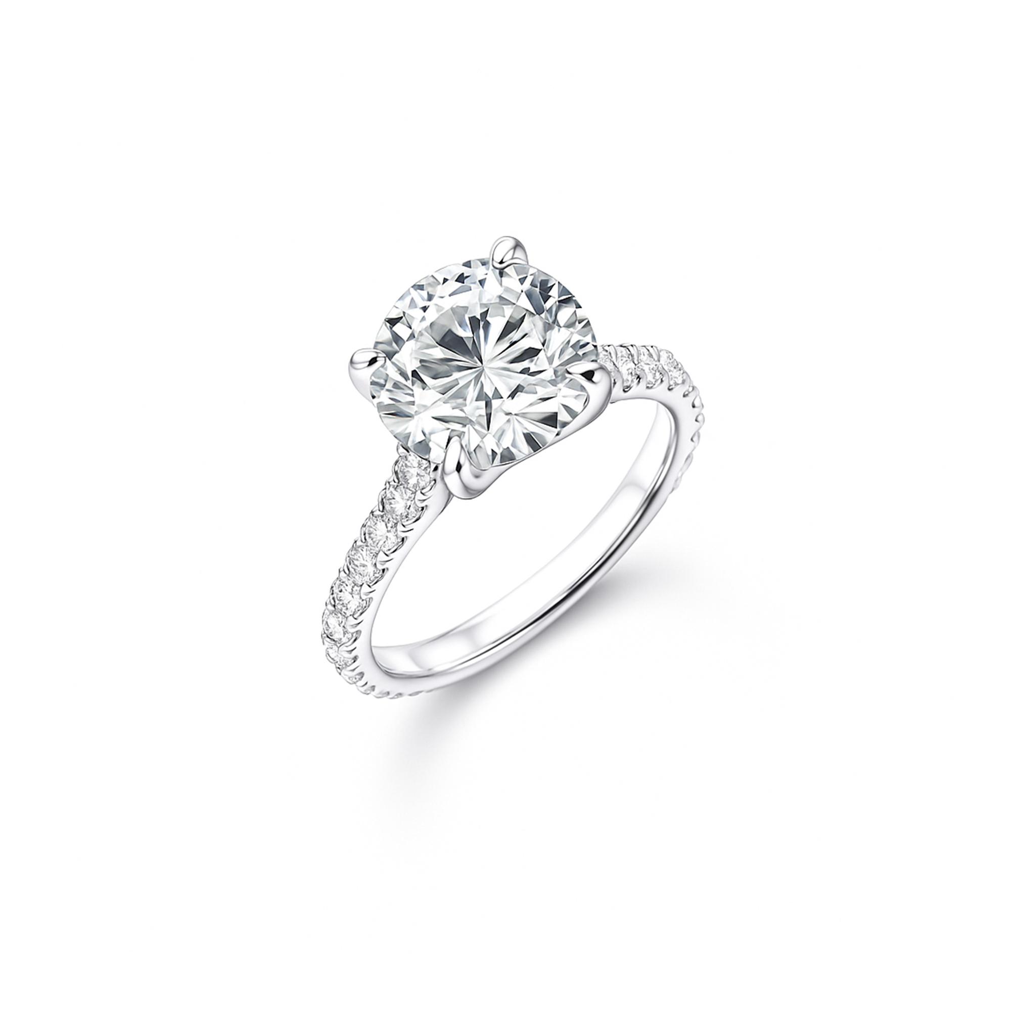 3 carat round lab diamond ring