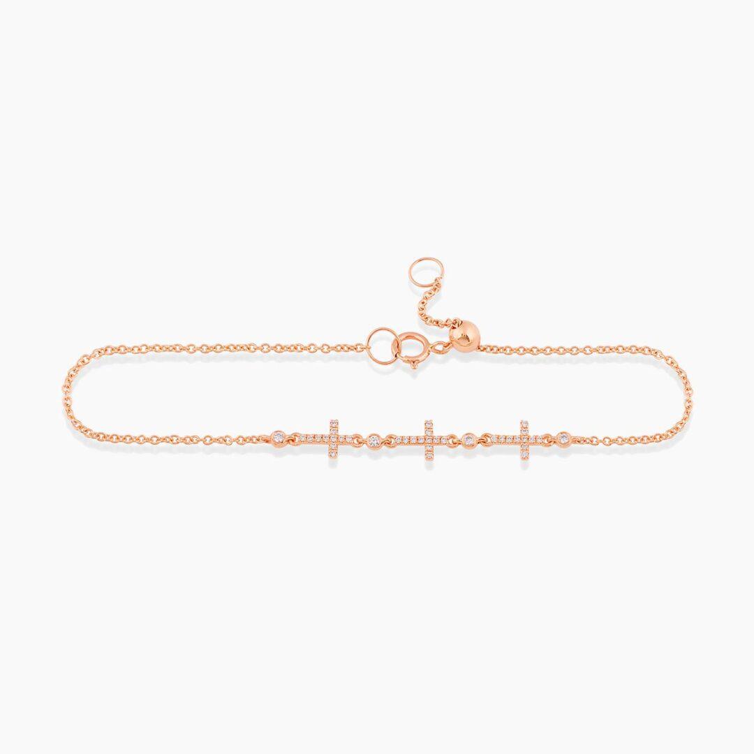 Cross Bracelet with Lab Diamonds