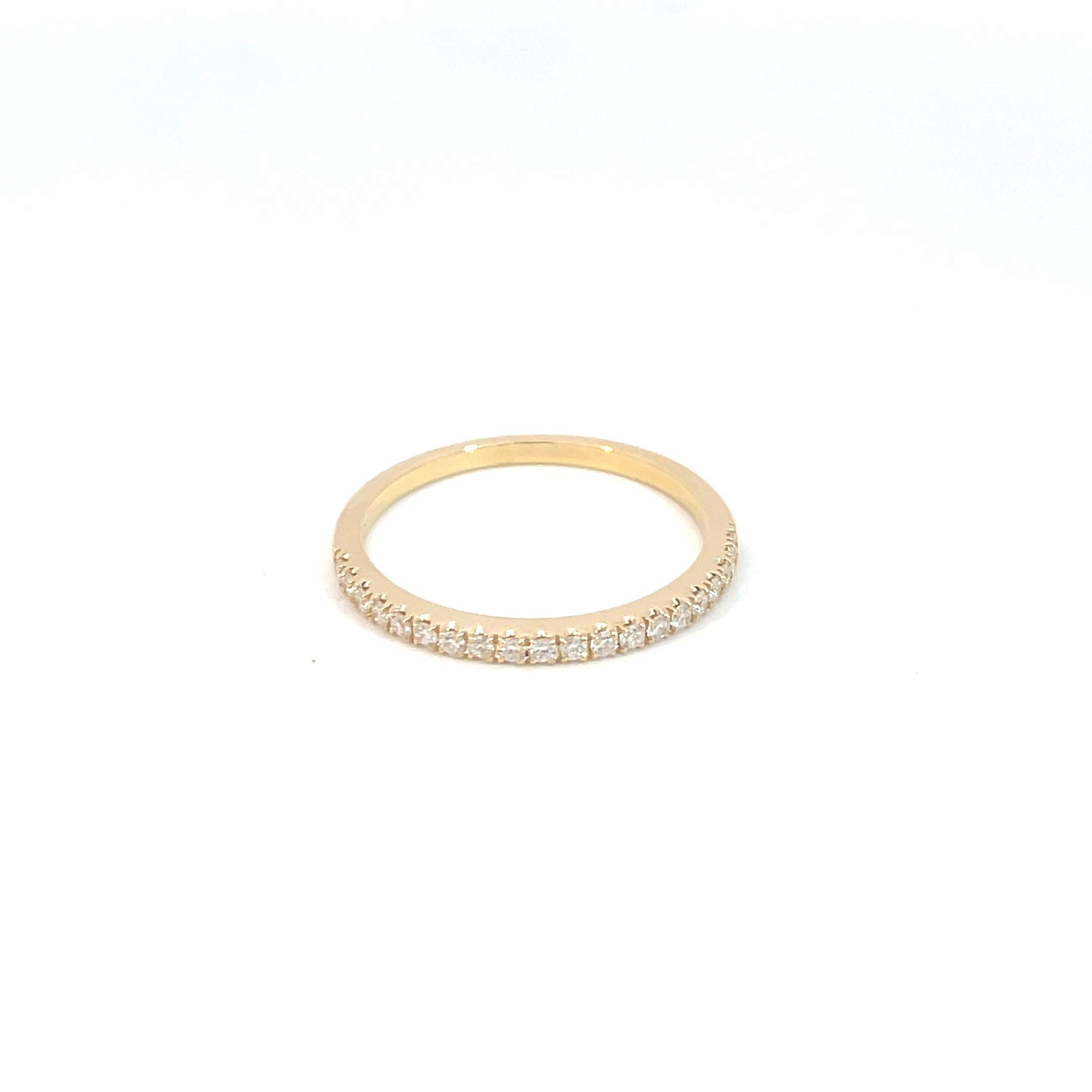 Yellow Gold Half lab Diamond Eternity Ring Dubai