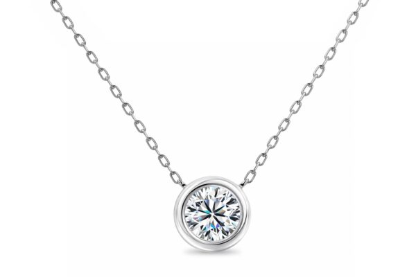 Bezel setting lab diamond pendant