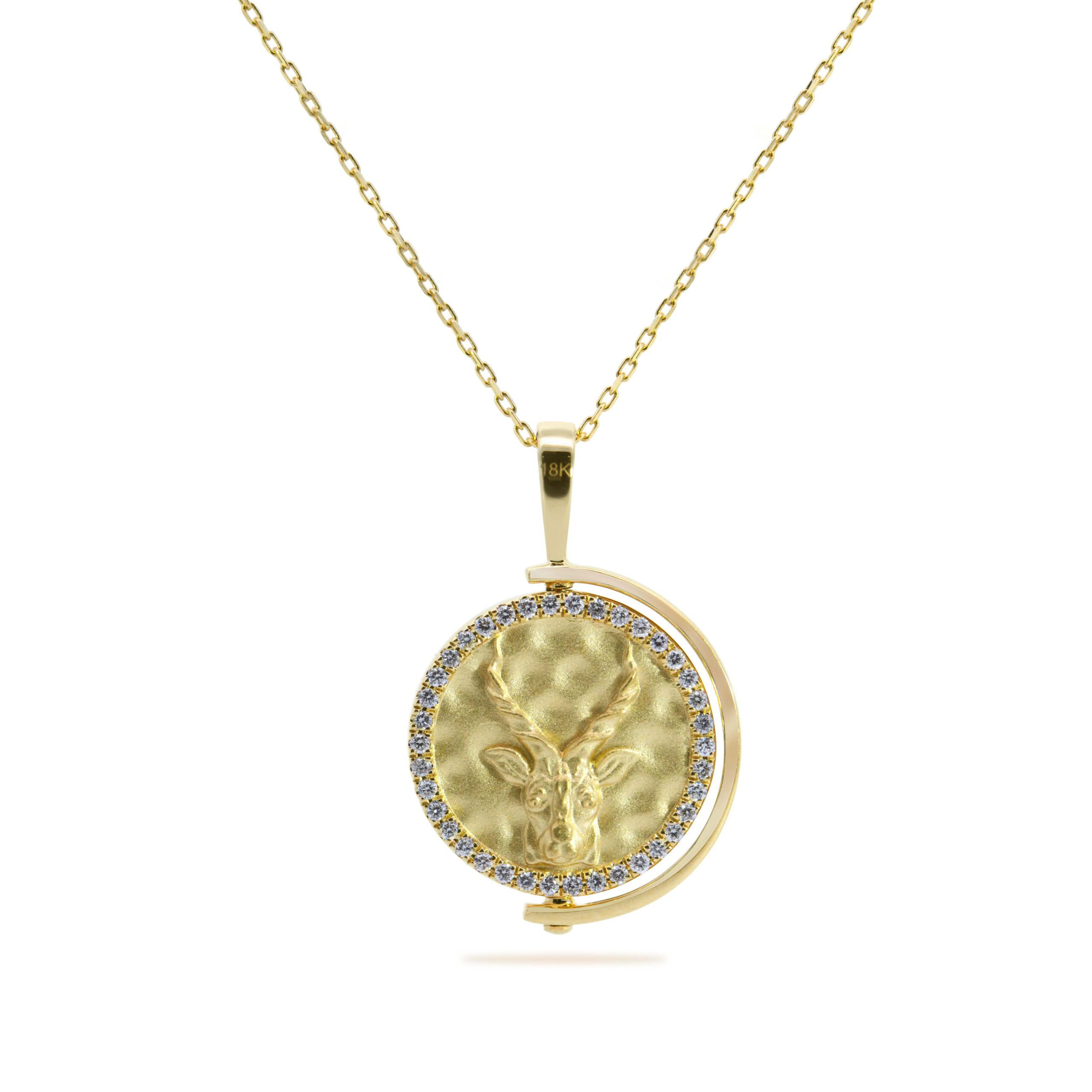 Lab diamond Capricorn Zodiac pendant