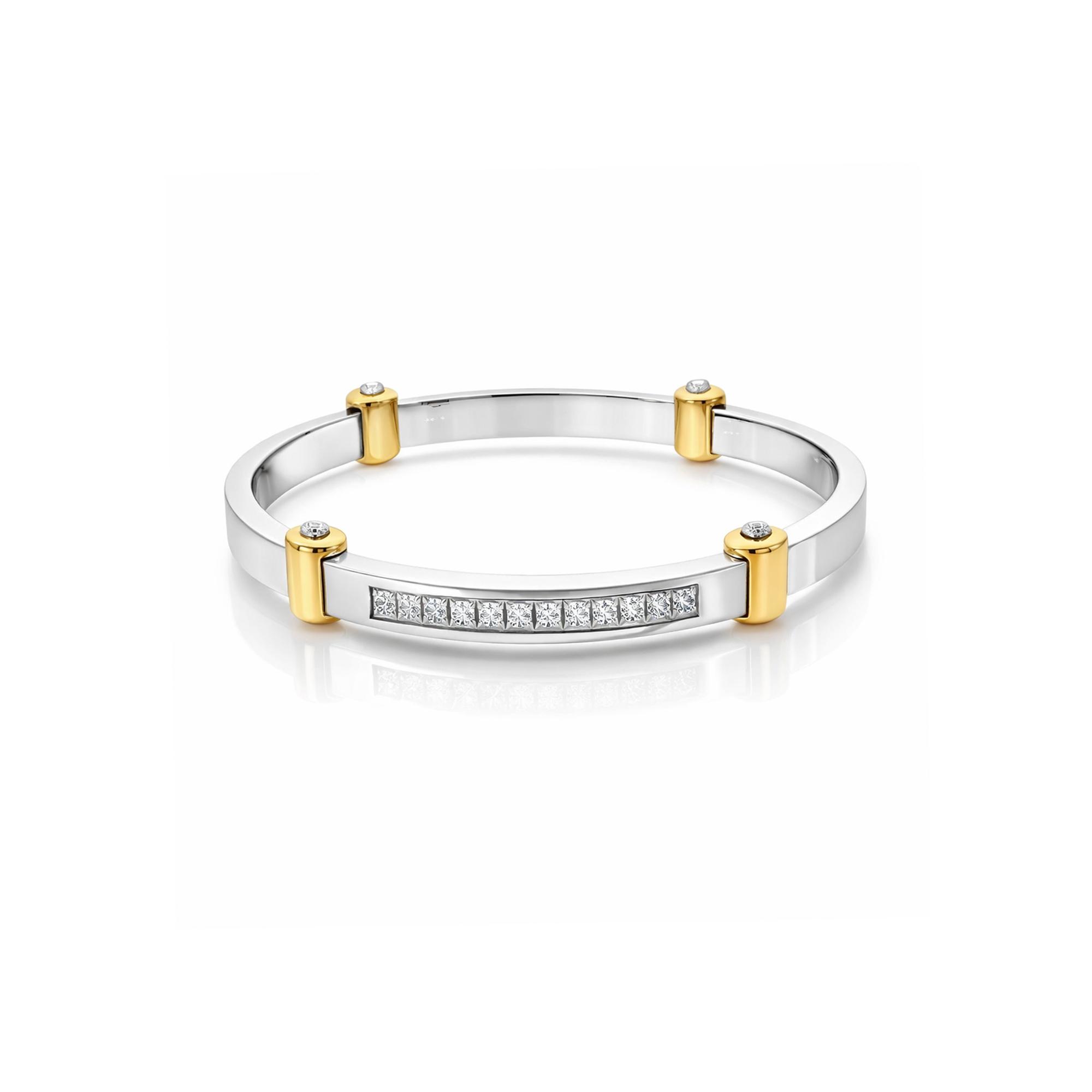 Channel set men's lab diamond bangle
