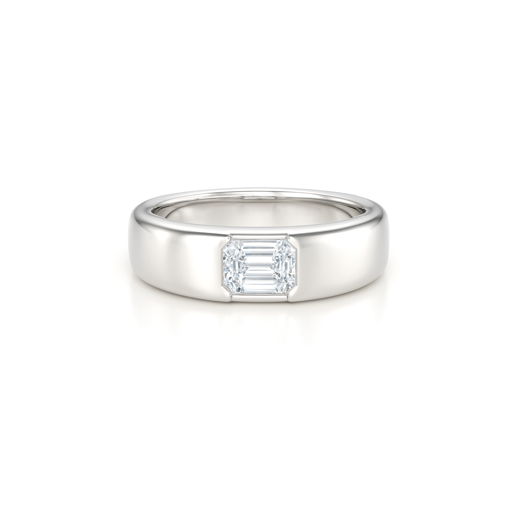 Wedding Ring with Emerald lab diamond