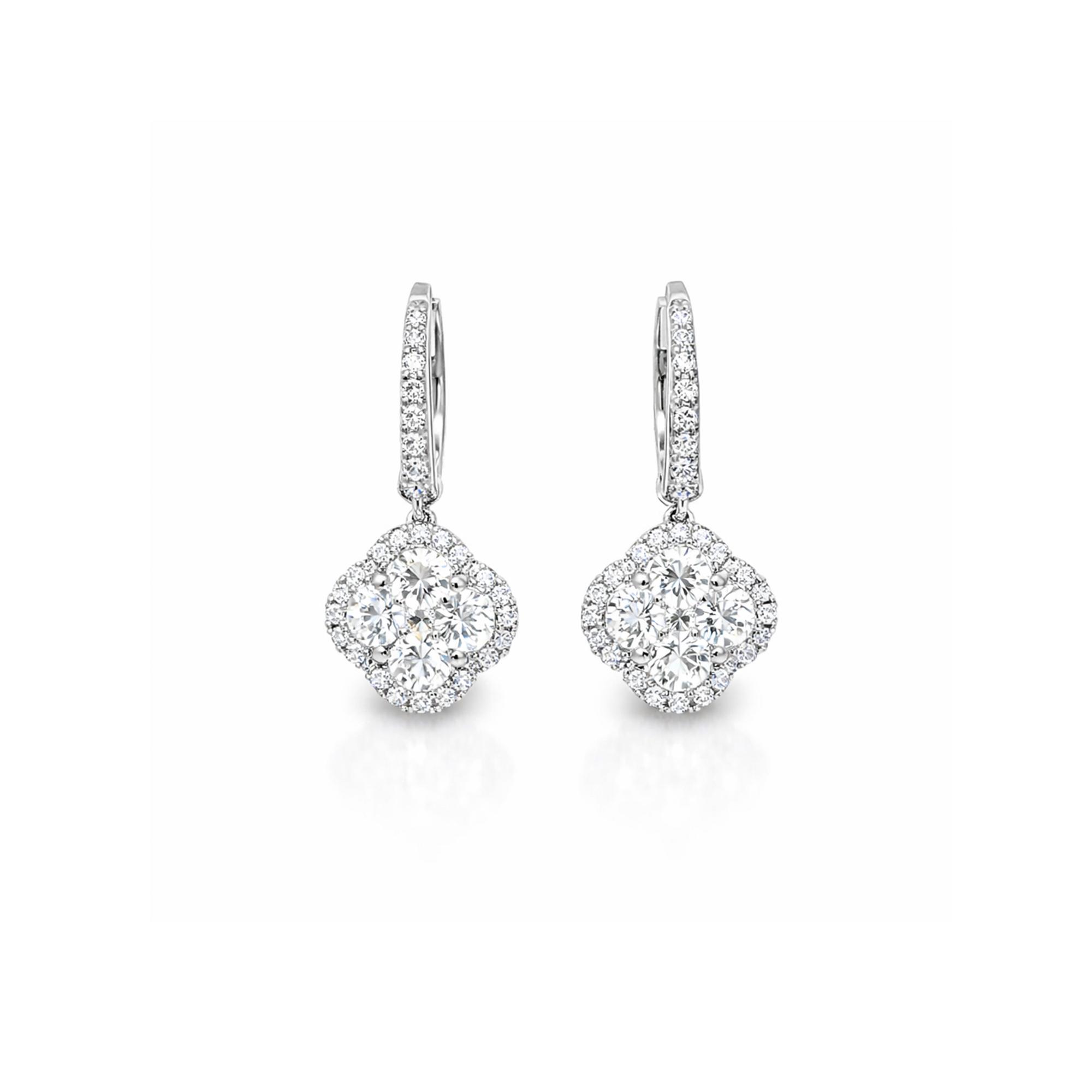 Clover shape Lab diamond earrings Dubai