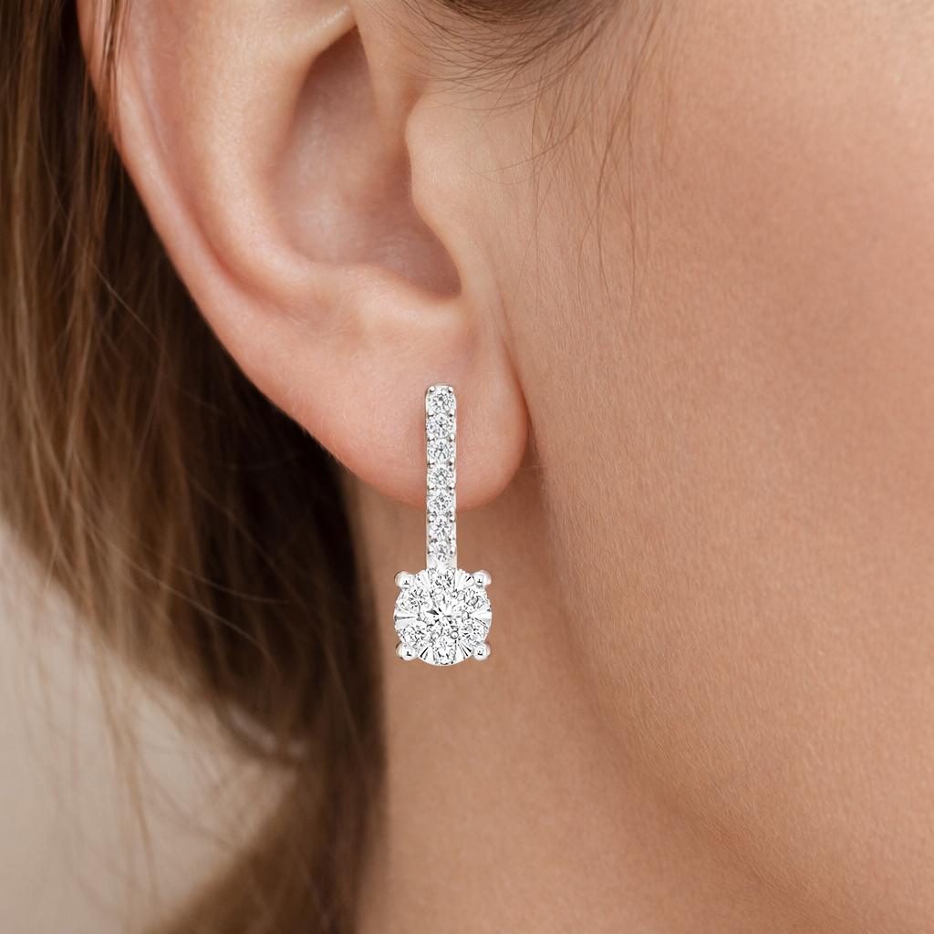Cluster Dangling Lab Diamond Earrings