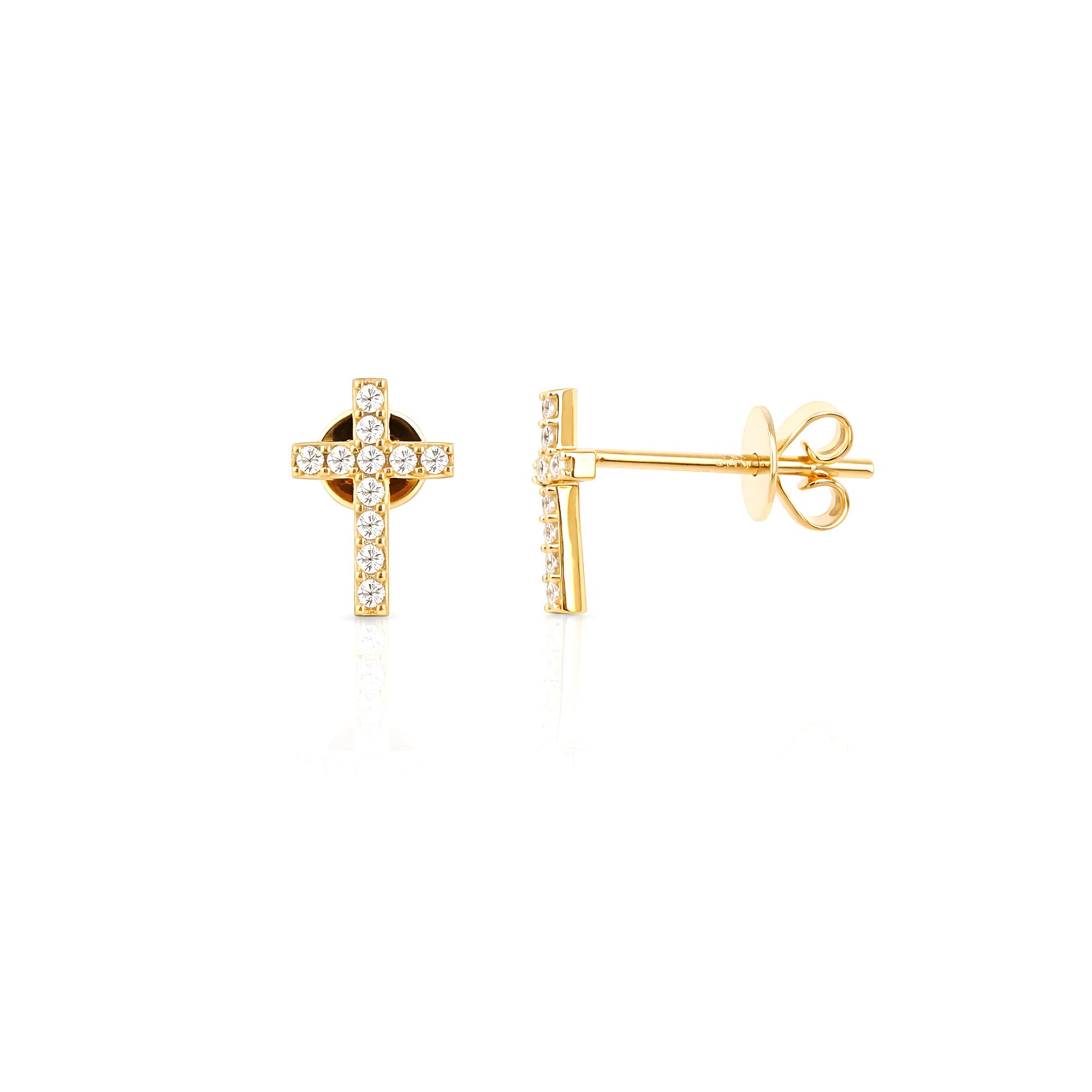 Cross lab diamond earrings