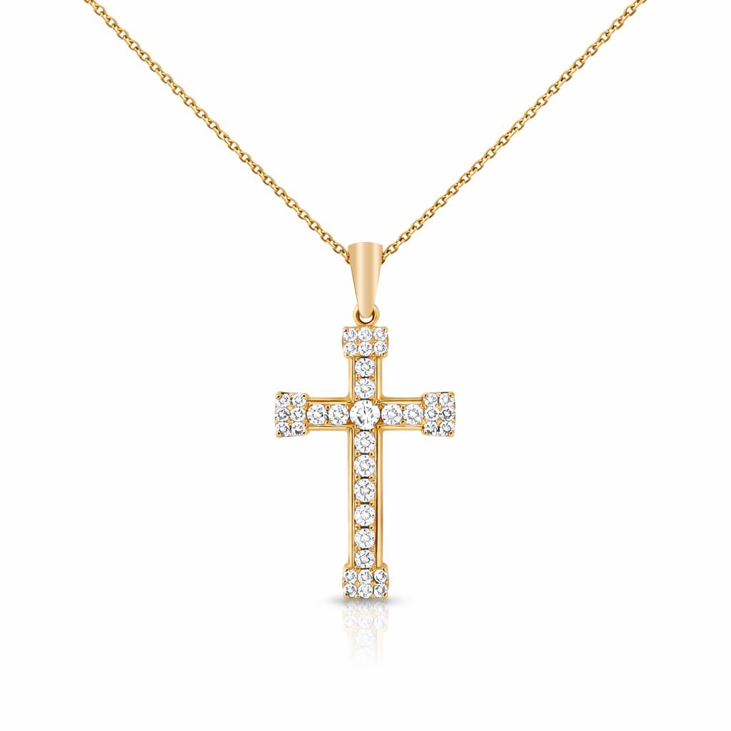 Cross lab diamond pendant