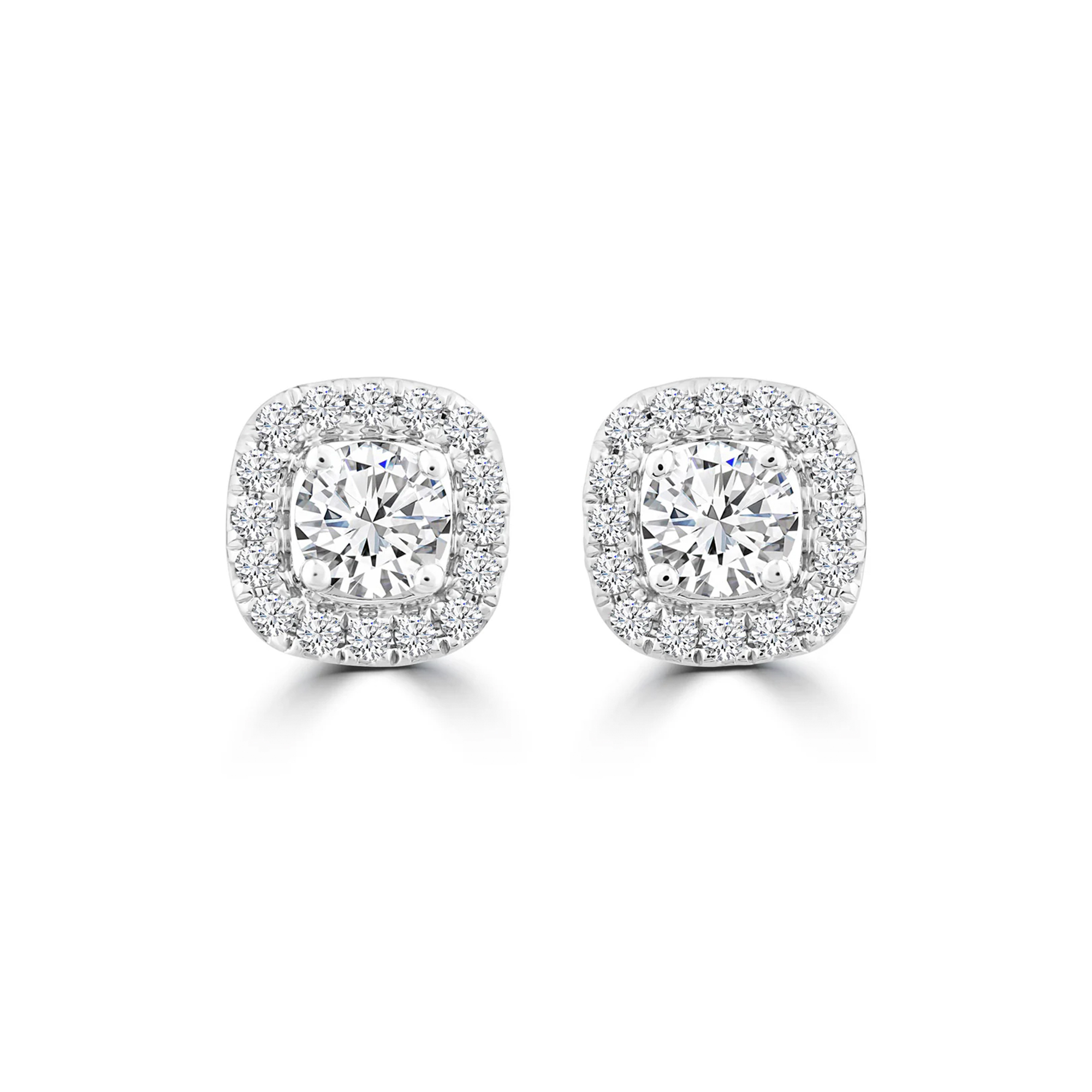 Cushion lab diamond Earrings with Halo