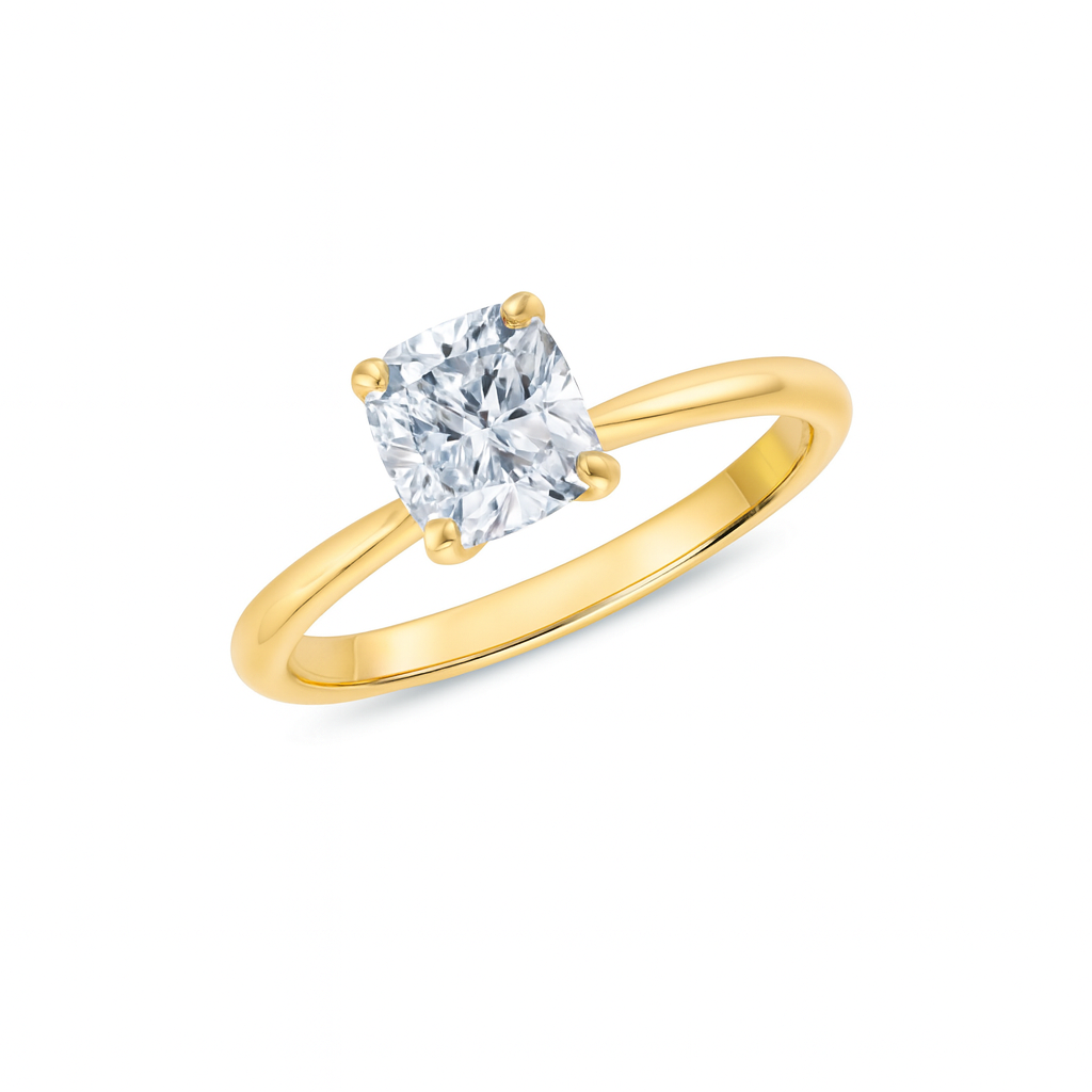 Cushion shape lab diamond ring