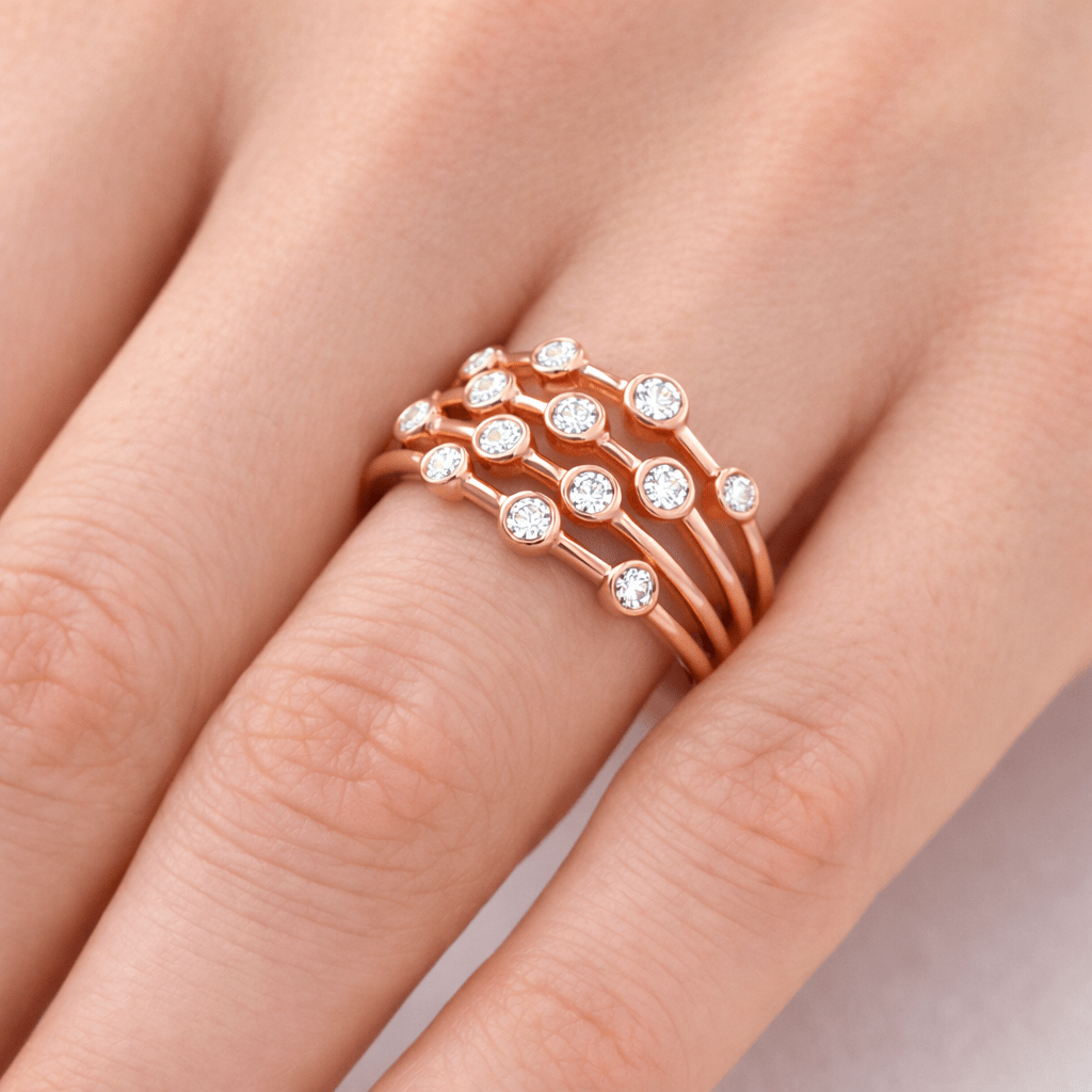 Lab Diamond Bezel Set Multi-Row Band Dubai