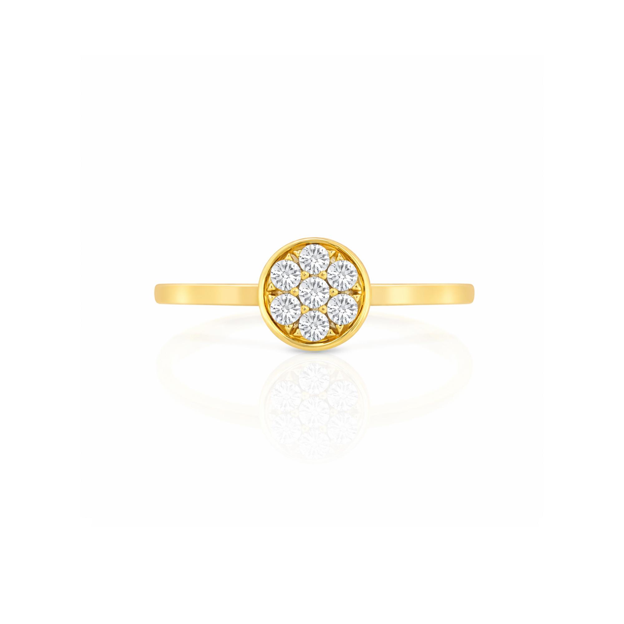 Lab Diamond Cluster Bezel Set Ring UAE