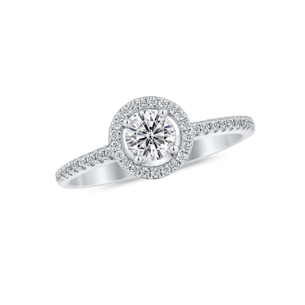 Lab Diamond Engagement ring with Halo