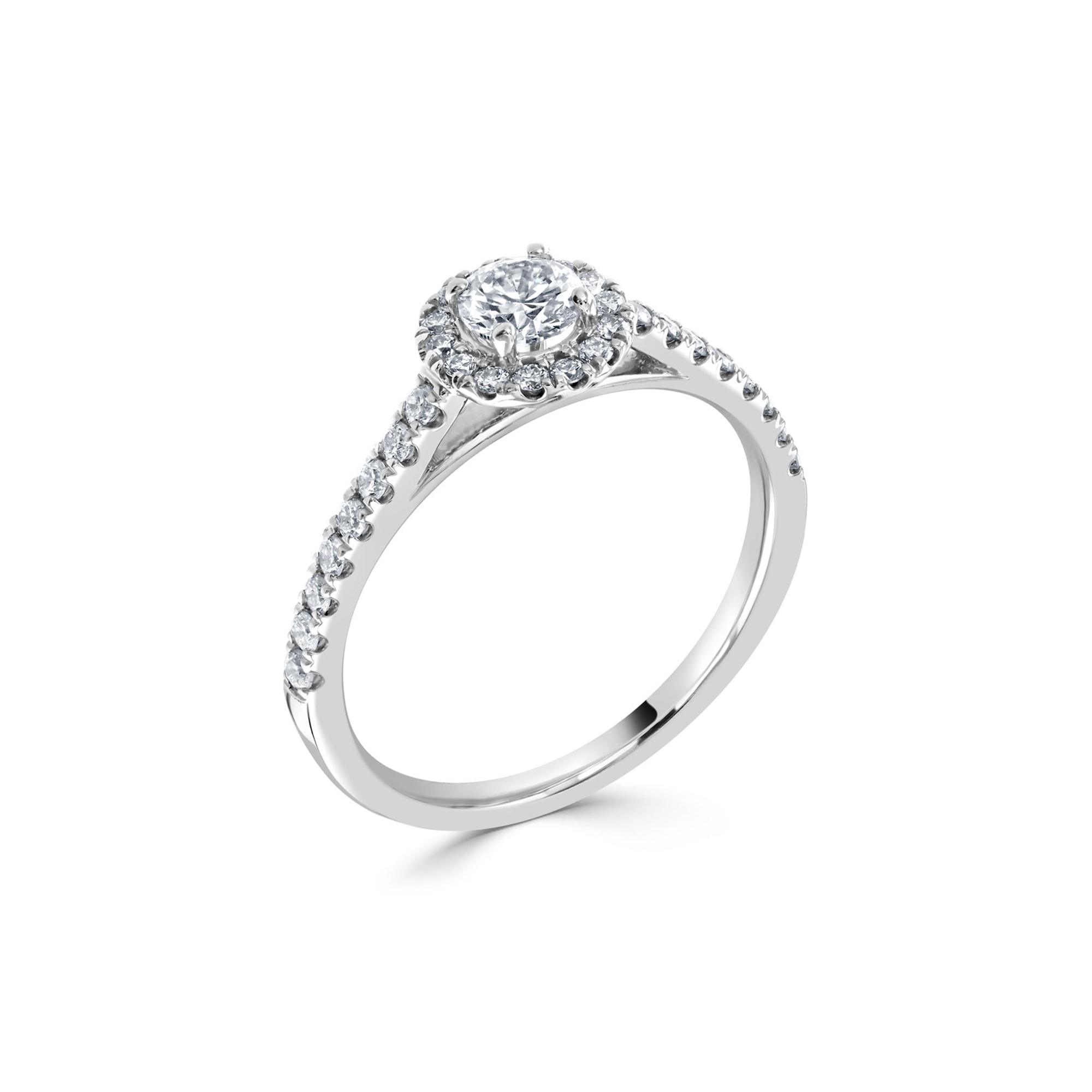 Lab Diamond Halo Engagement Ring