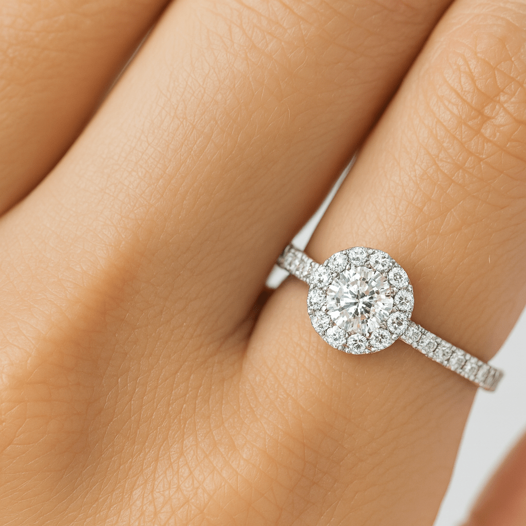 Halo lab diamond rings