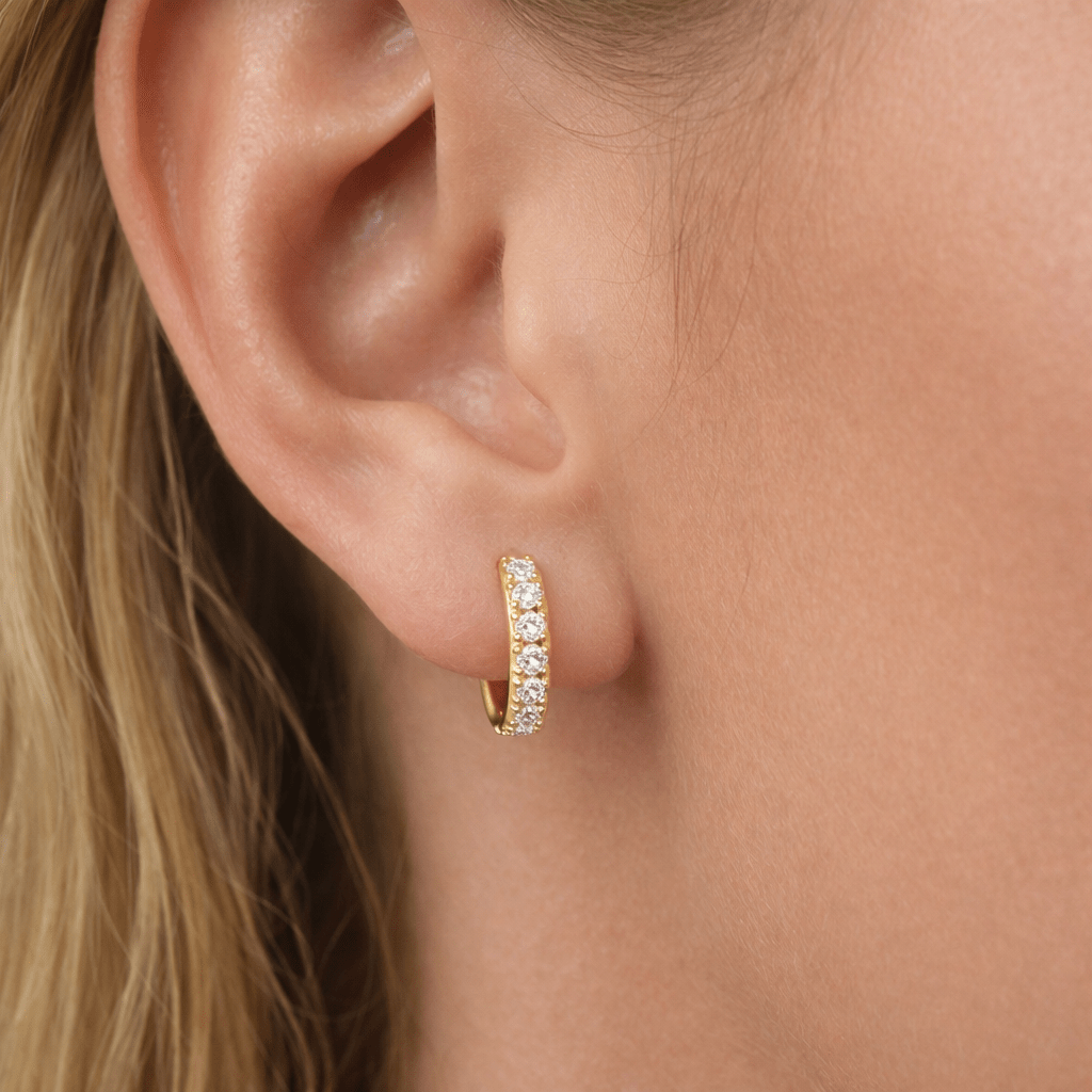 Diamond Lab Huggies Earrings Dubai