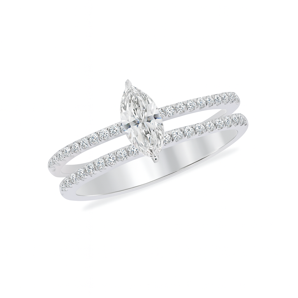 Double Row Marquise lab diamond ring