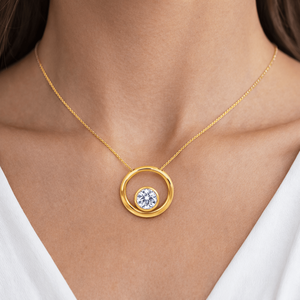 Dual Round Bezel Lab Diamond Pendant Dubai