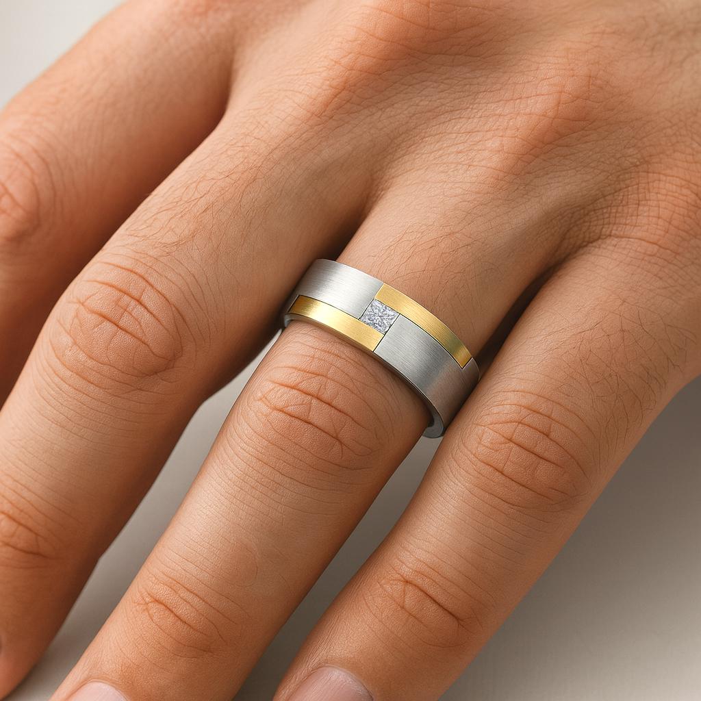 Men's wedding band with Lab diamond Dubai