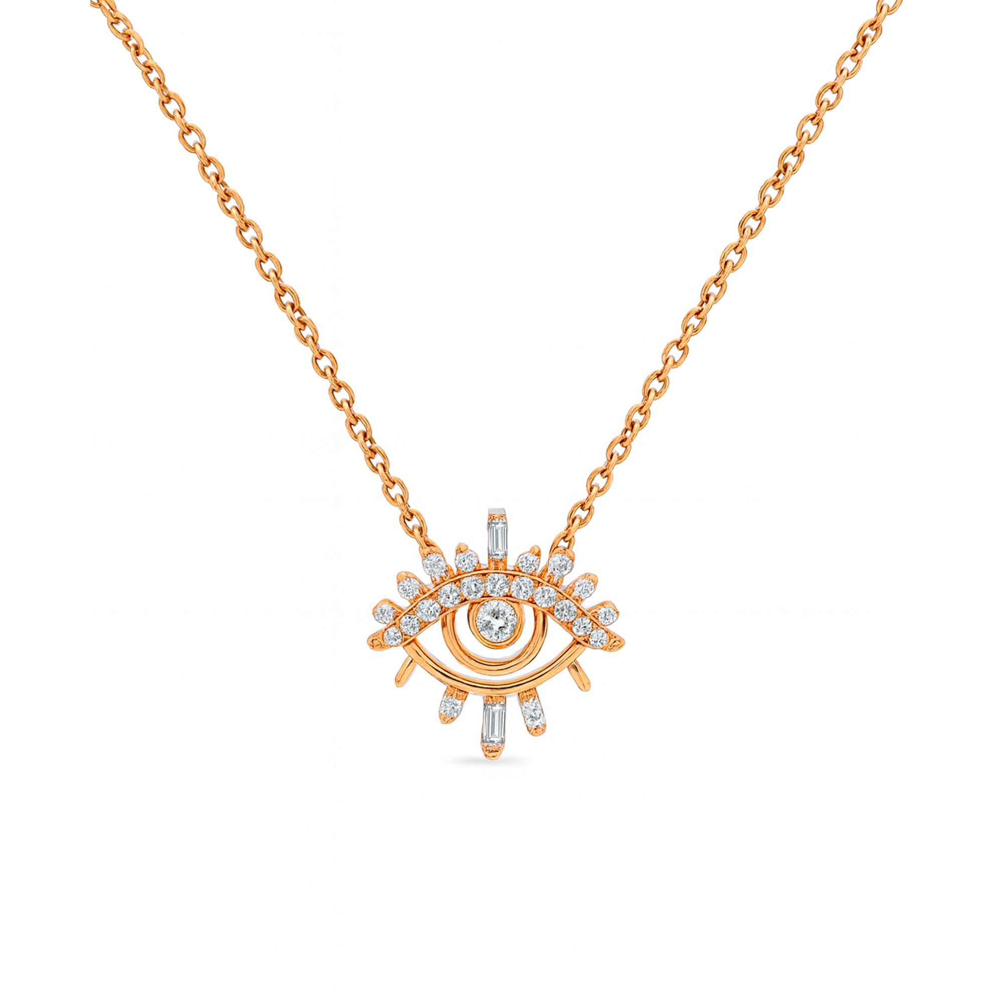 Evil eye lab diamond necklace