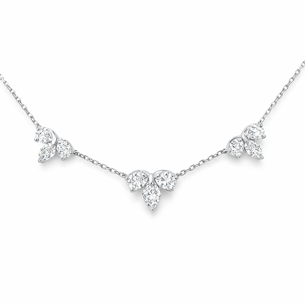 Fancy Shape Lab Diamond Cluster Necklace