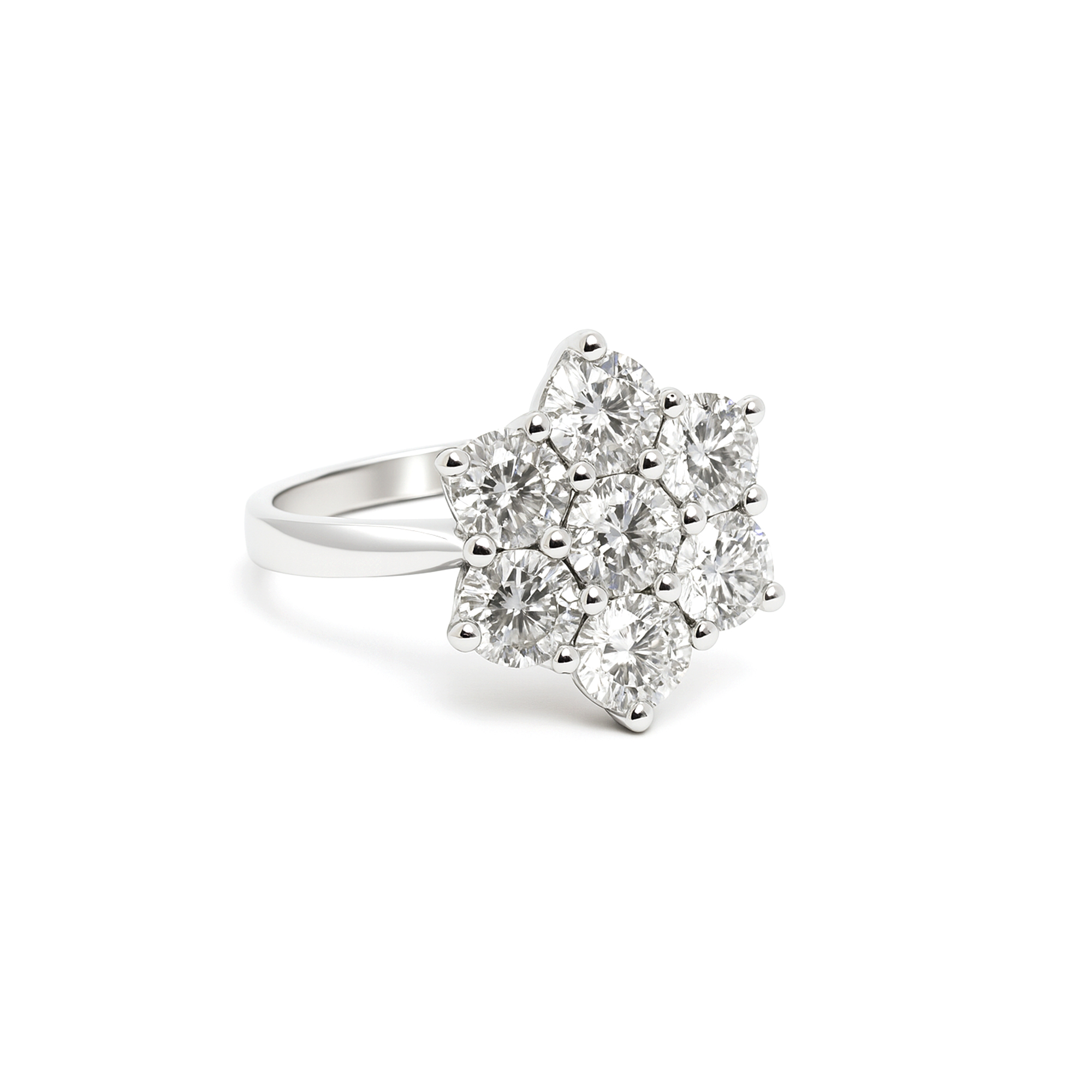 Floral Lab Diamond Cluster Ring UAE