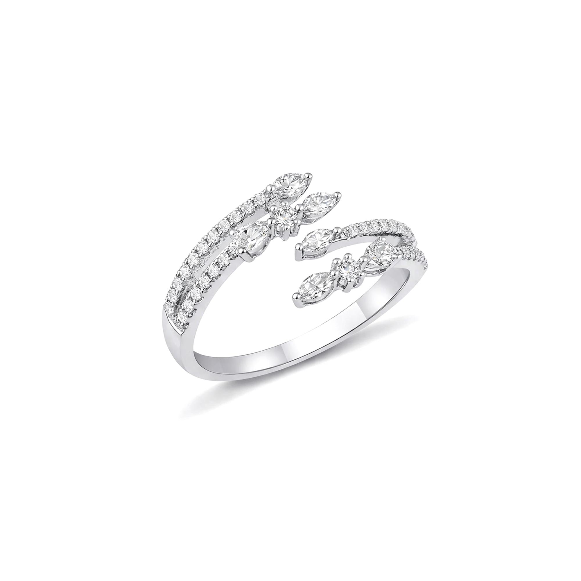 Floral Lab Diamond Cuff Ring
