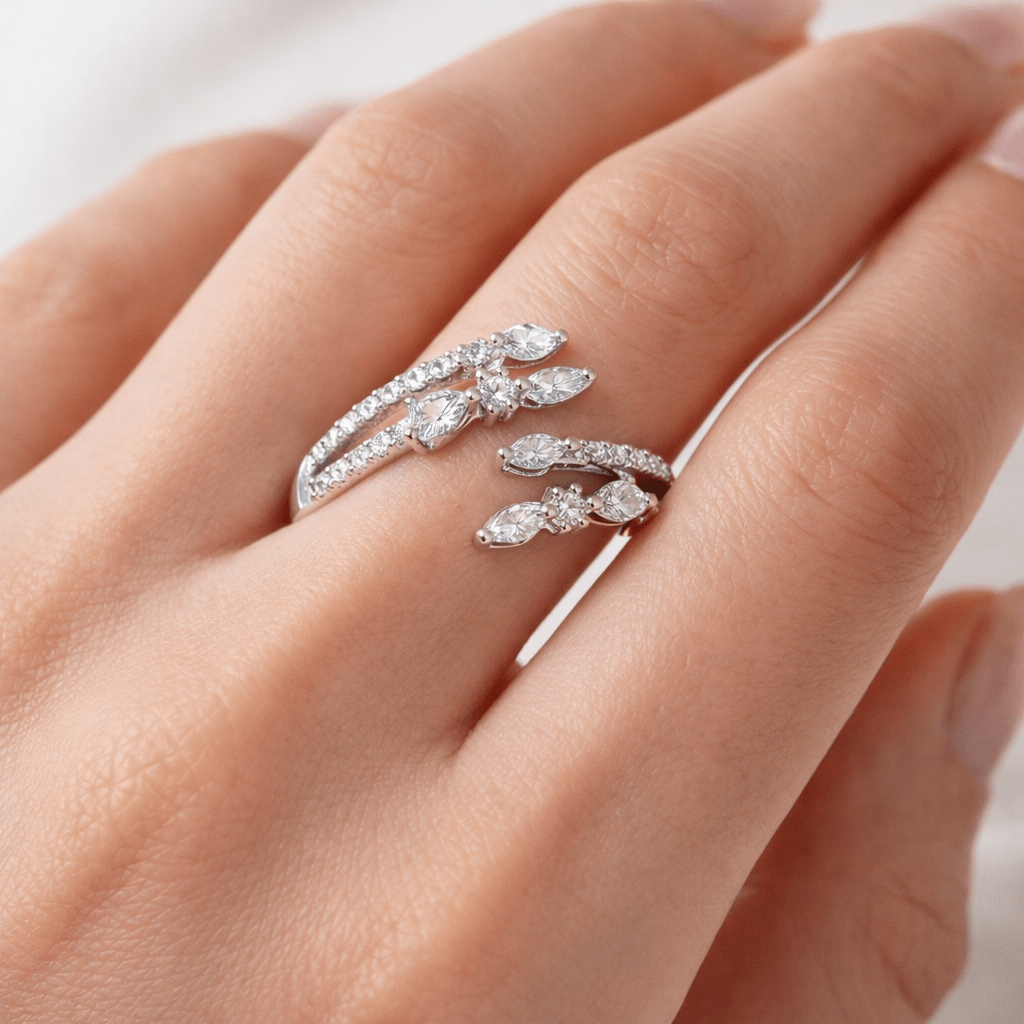 Floral Lab Diamond Cuff Ring Dubai