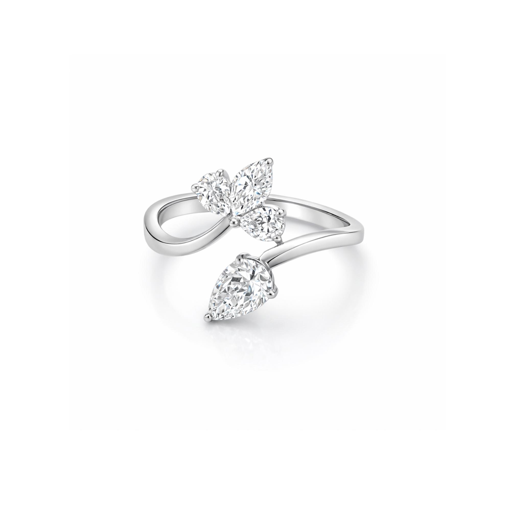 Floral Lab Diamond Ring