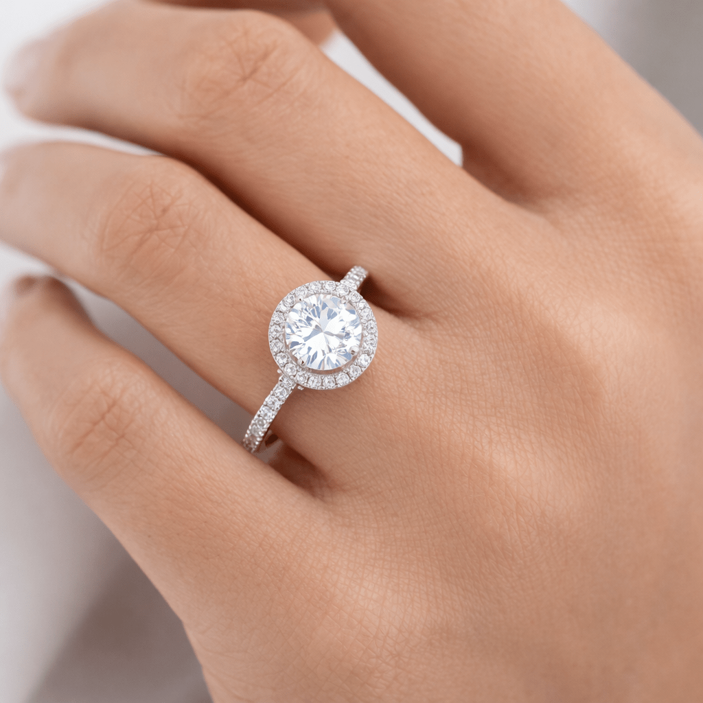 Halo Lab Diamond Ring Dubai
