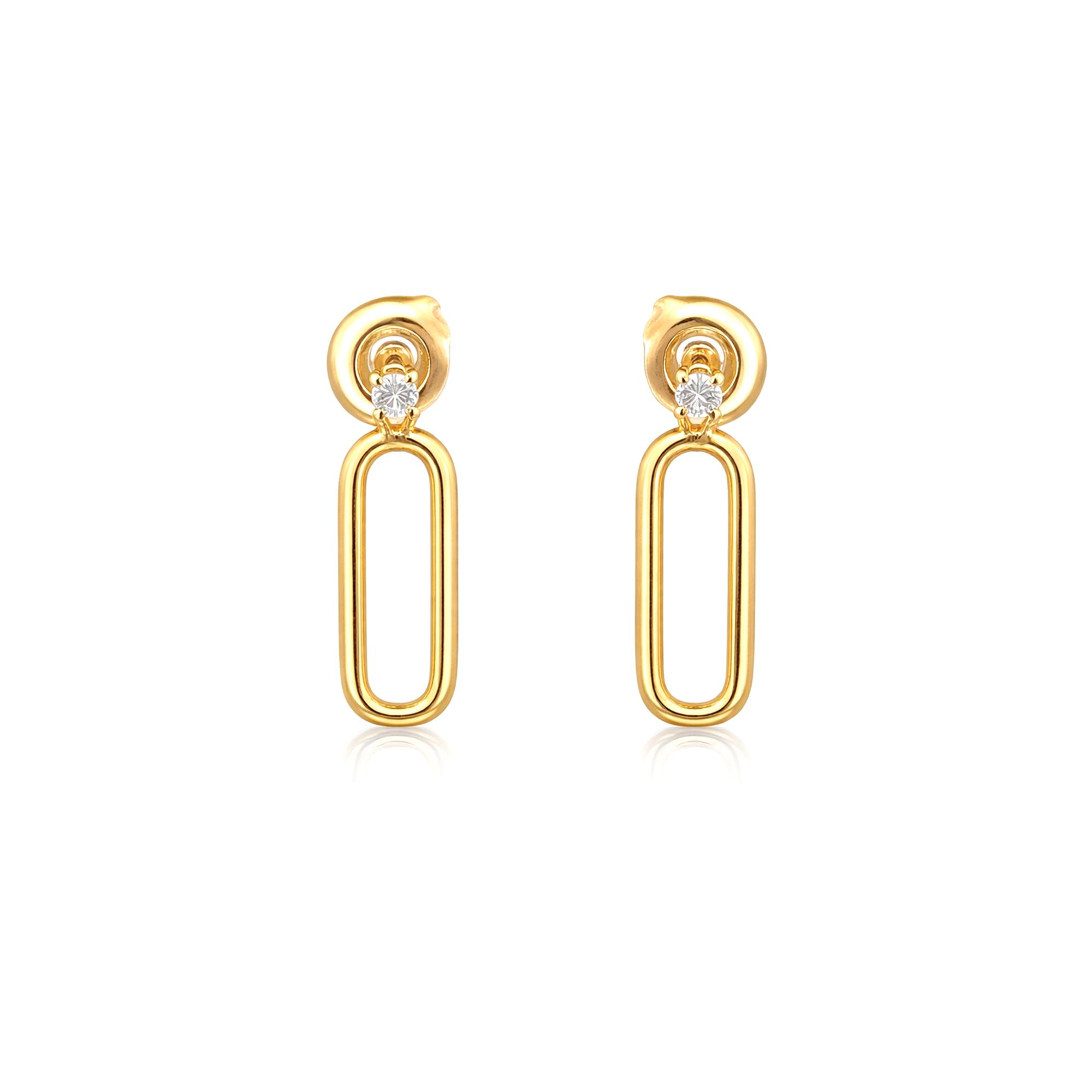 Paper clip lab diamond Earrings