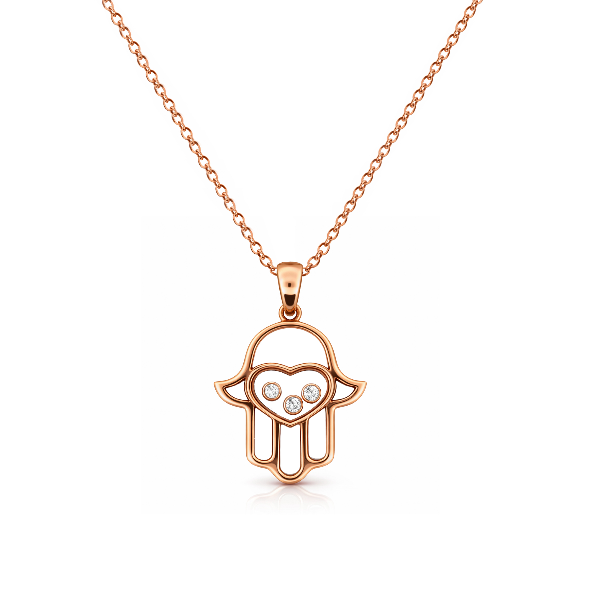 Lab Diamond Hamsa Hand Pendant