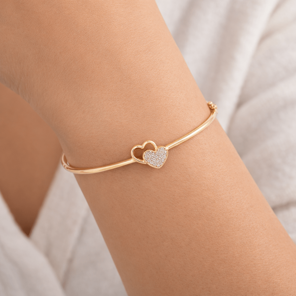 Heart Shape Lab diamond Bangle Dubai