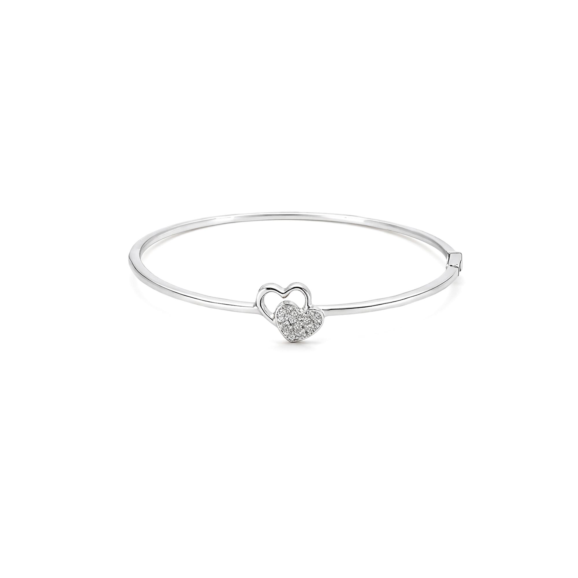 Heart design lab diamond Bangle