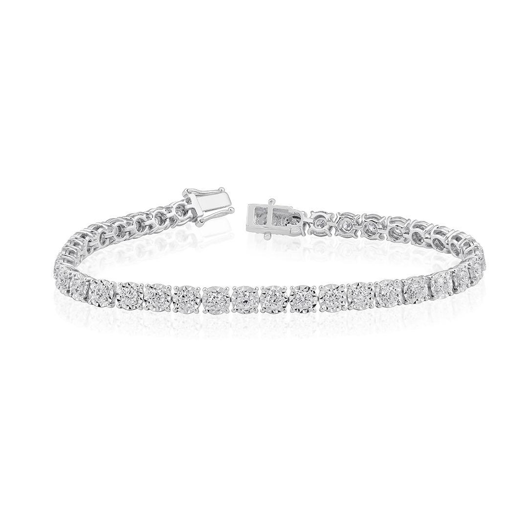 Lab diamond bracelet in illusion setting