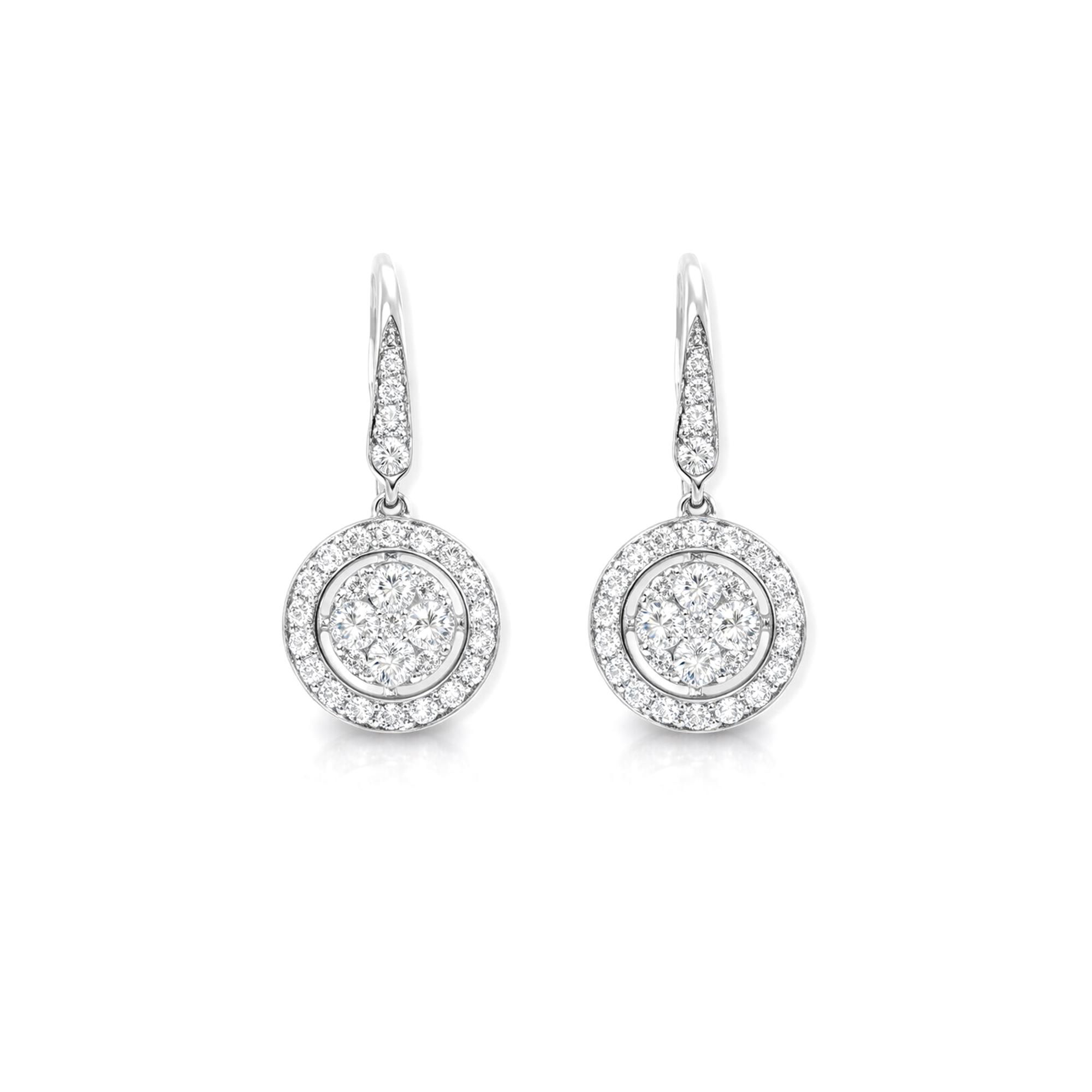 Illusion setting Lab Diamond dangling Earrings