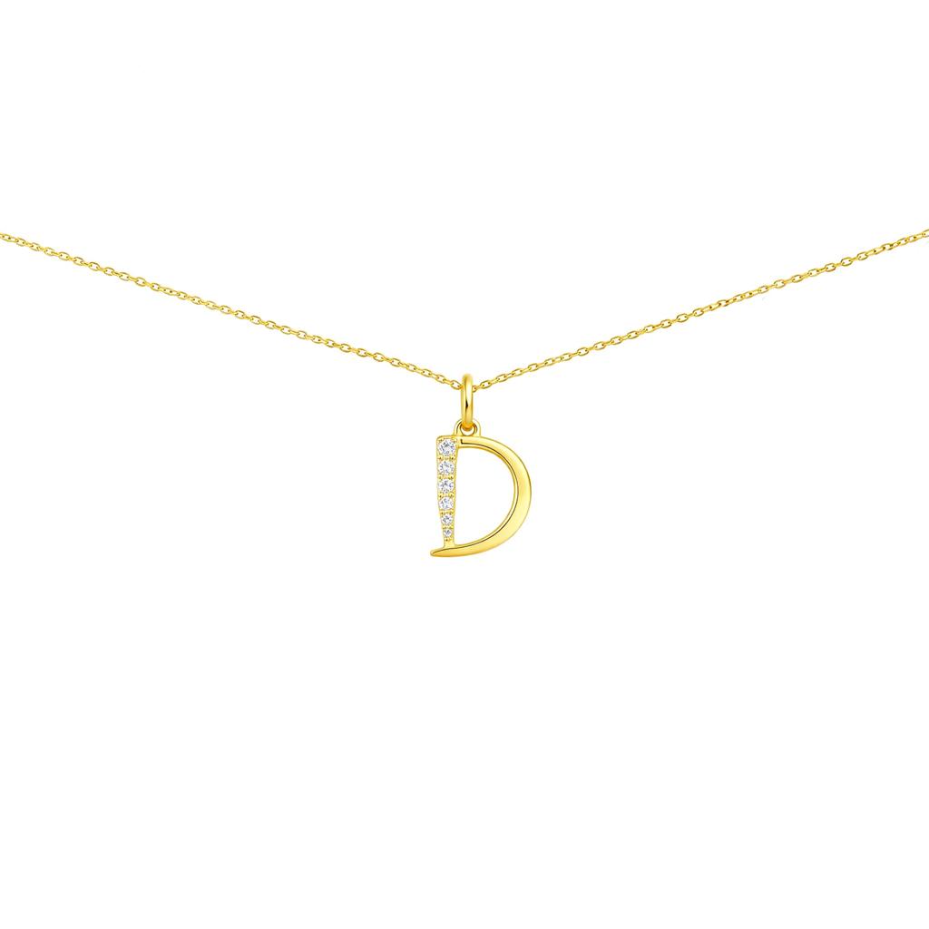 Letter "D" Lab Diamond Pendant