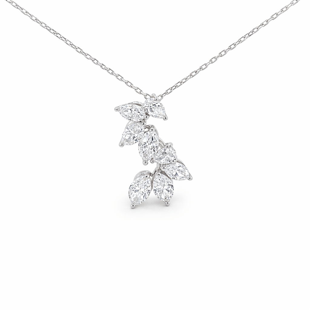 Marquise Lab Diamond floral Pendant