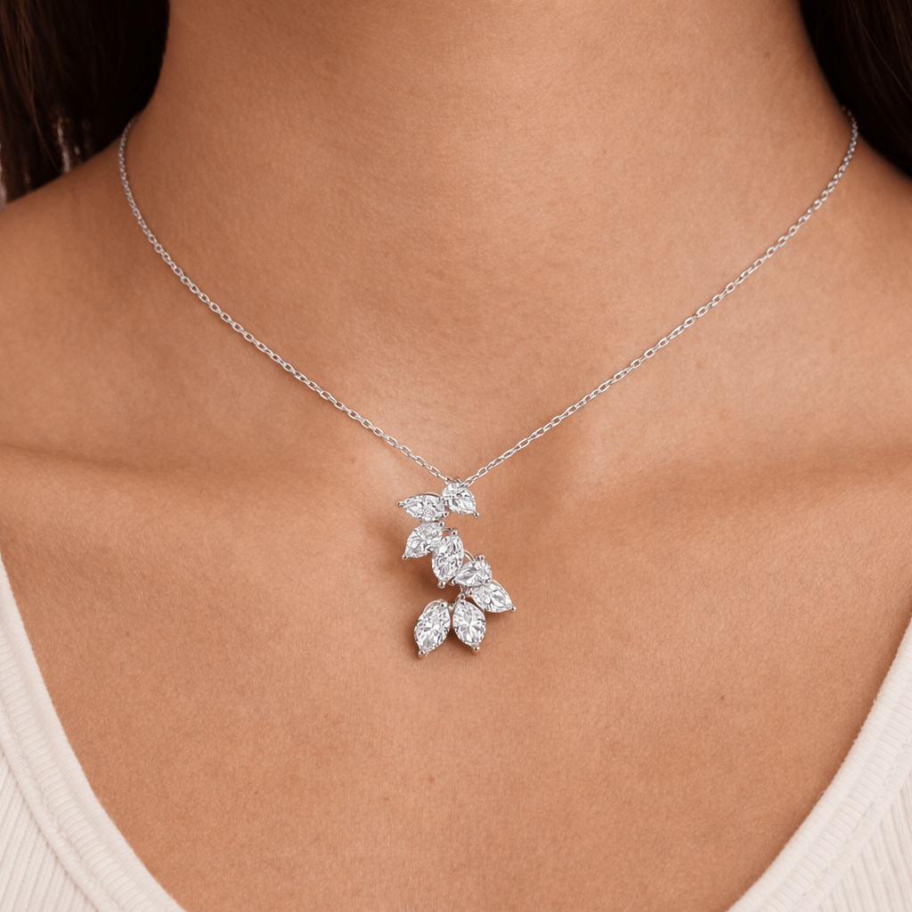 Marquise Lab Diamond floral Pendant Dubai
