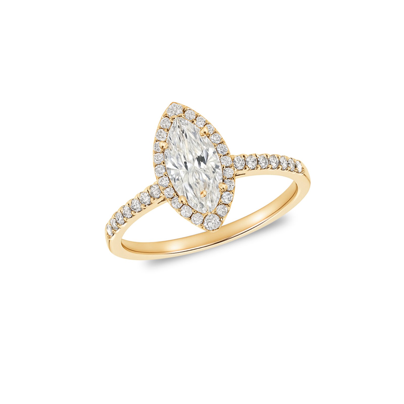 Marquise Lab Diamond Ring with Halo