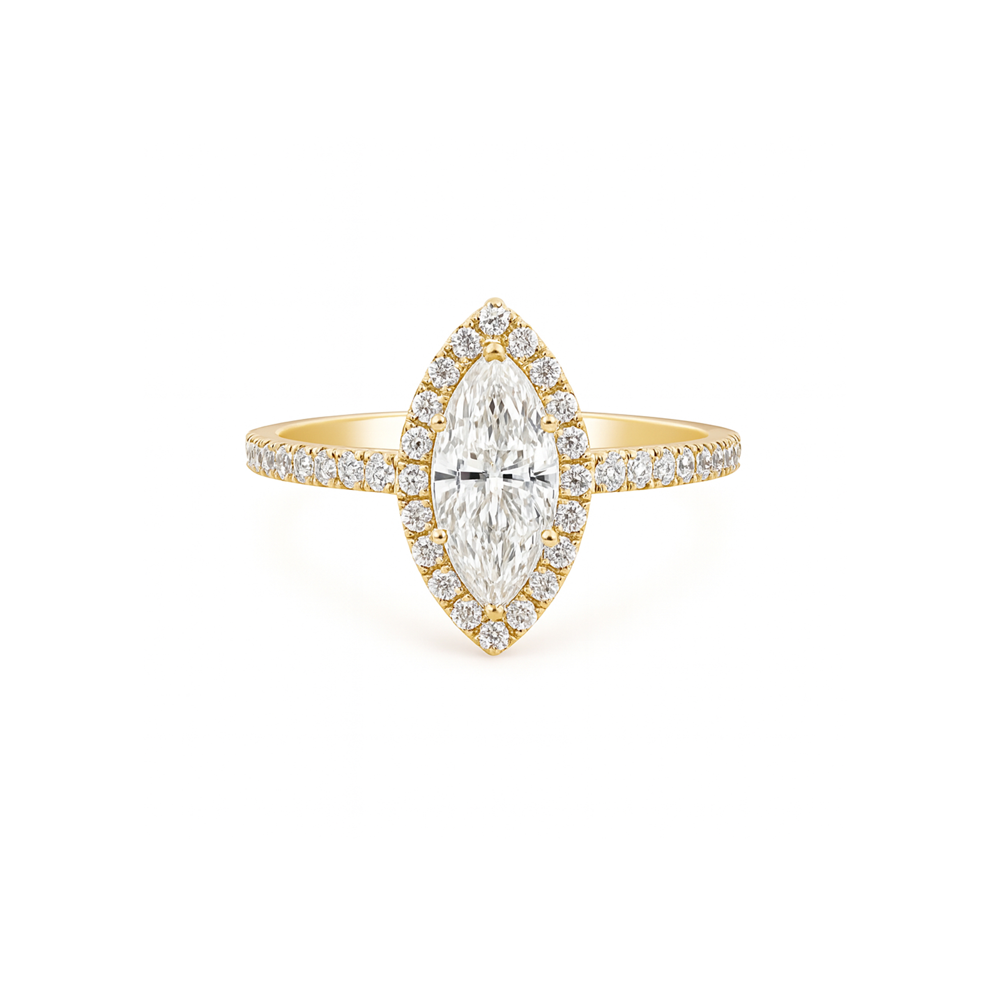 Marquise Lab diamond ring with Halo Dubai