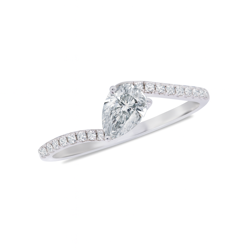 Pear Shape Bypass lab diamond ring