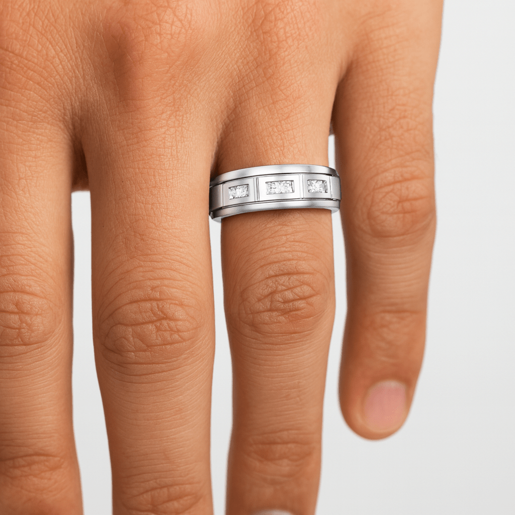 Princess cut Lab diamond Wedding band Dubai