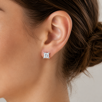 Princess lab Diamond Stud earrings Dubai