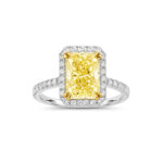 Radiant cut Yellow Lab Diamond ring